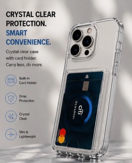 Clear Wallet Card Case For the iPhone 15 Pro & Pro Max