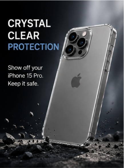 Crystal Clear Case for iPhone 15 Pro & Pro Max